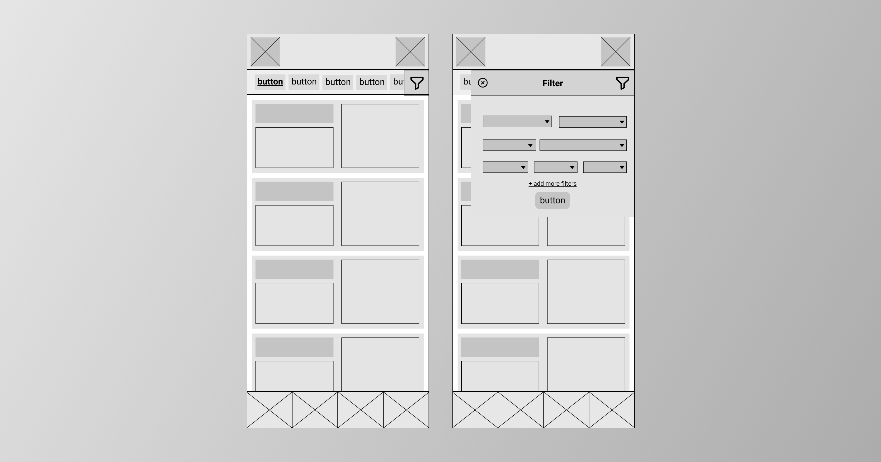Wireframes for this design challenge
